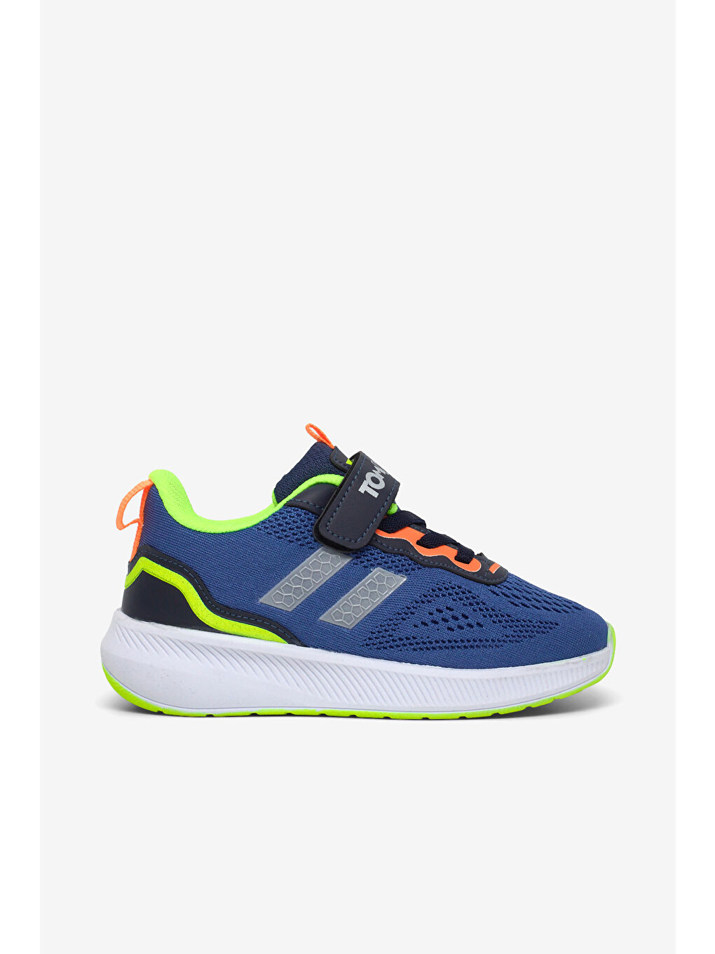 Çocuk Unisex Lacivert Sarı Rahat Kalıp Nefes Alabilen Cırtlı Bağcıklı Sneaker-3