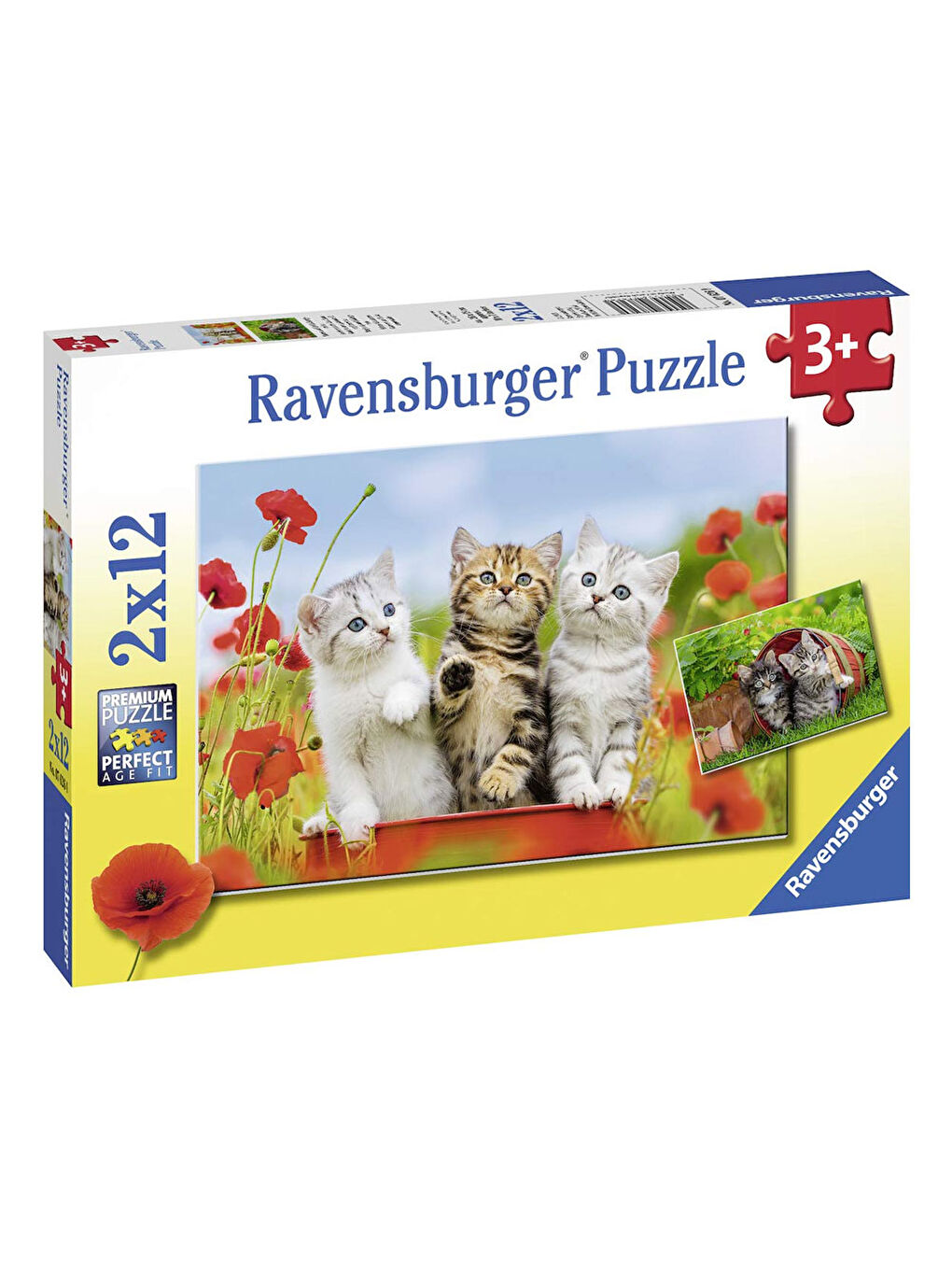 Ravensburger Renksiz 2x12 Parça Puzzle Yavru Kediler 076260