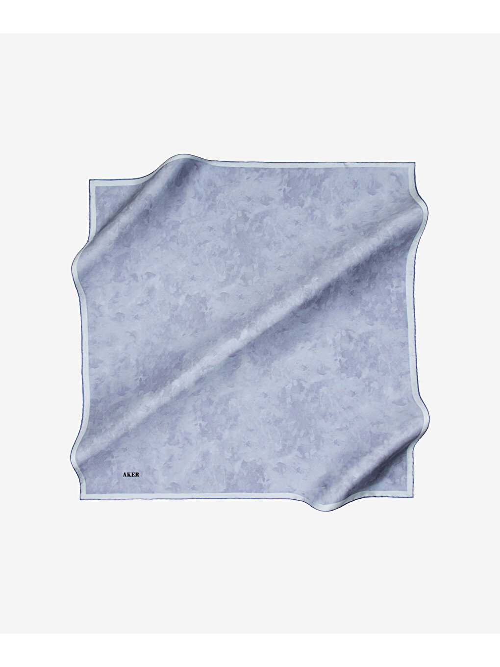 Açık Mavi 90x90 İpek Krep Saten Eşarp