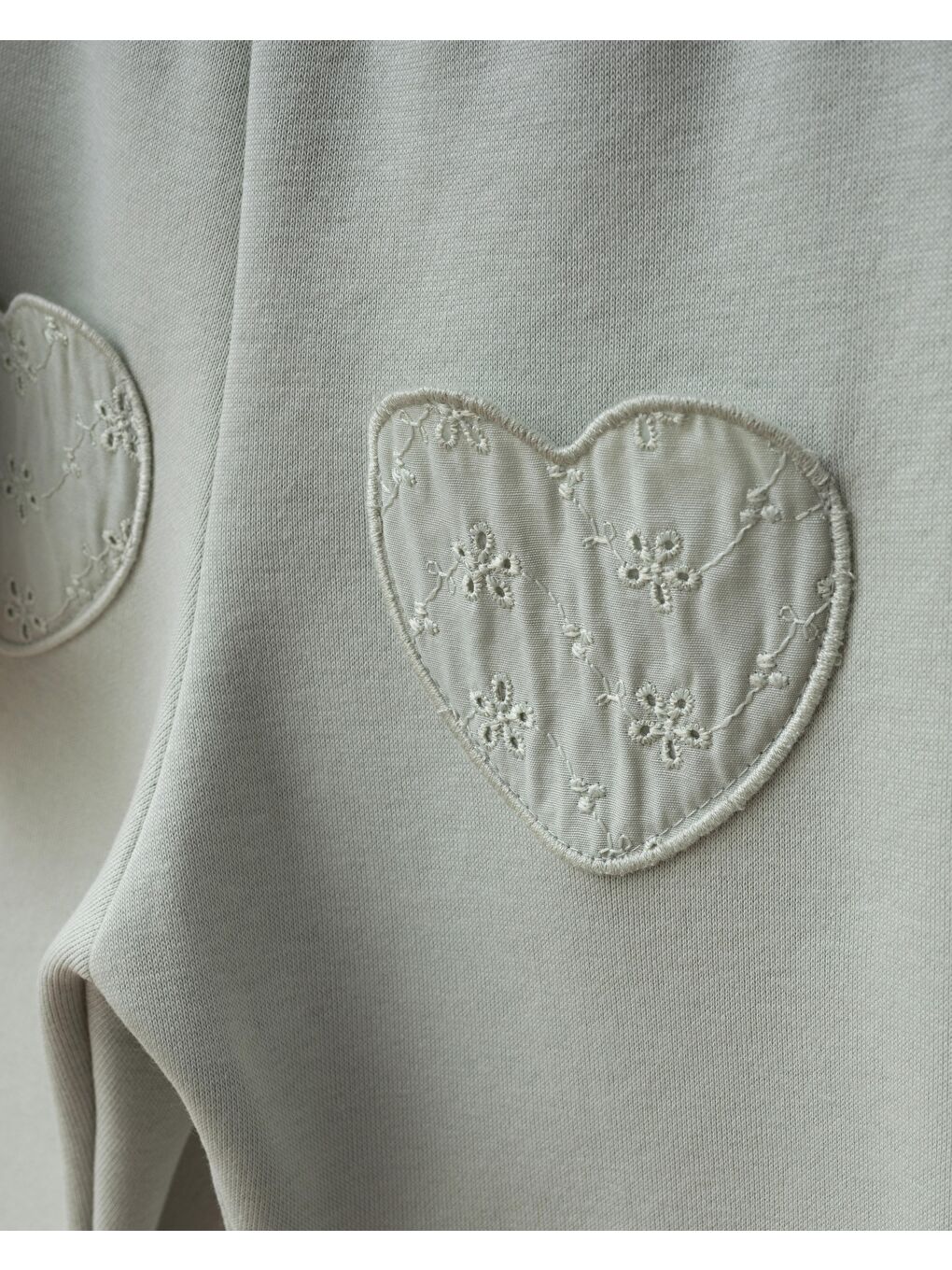 Kız Çocuk Pamuklu Mint Yeşili Love Baskılı Fırfır Detaylı Eşofman Takımı - Geniş Paça-2