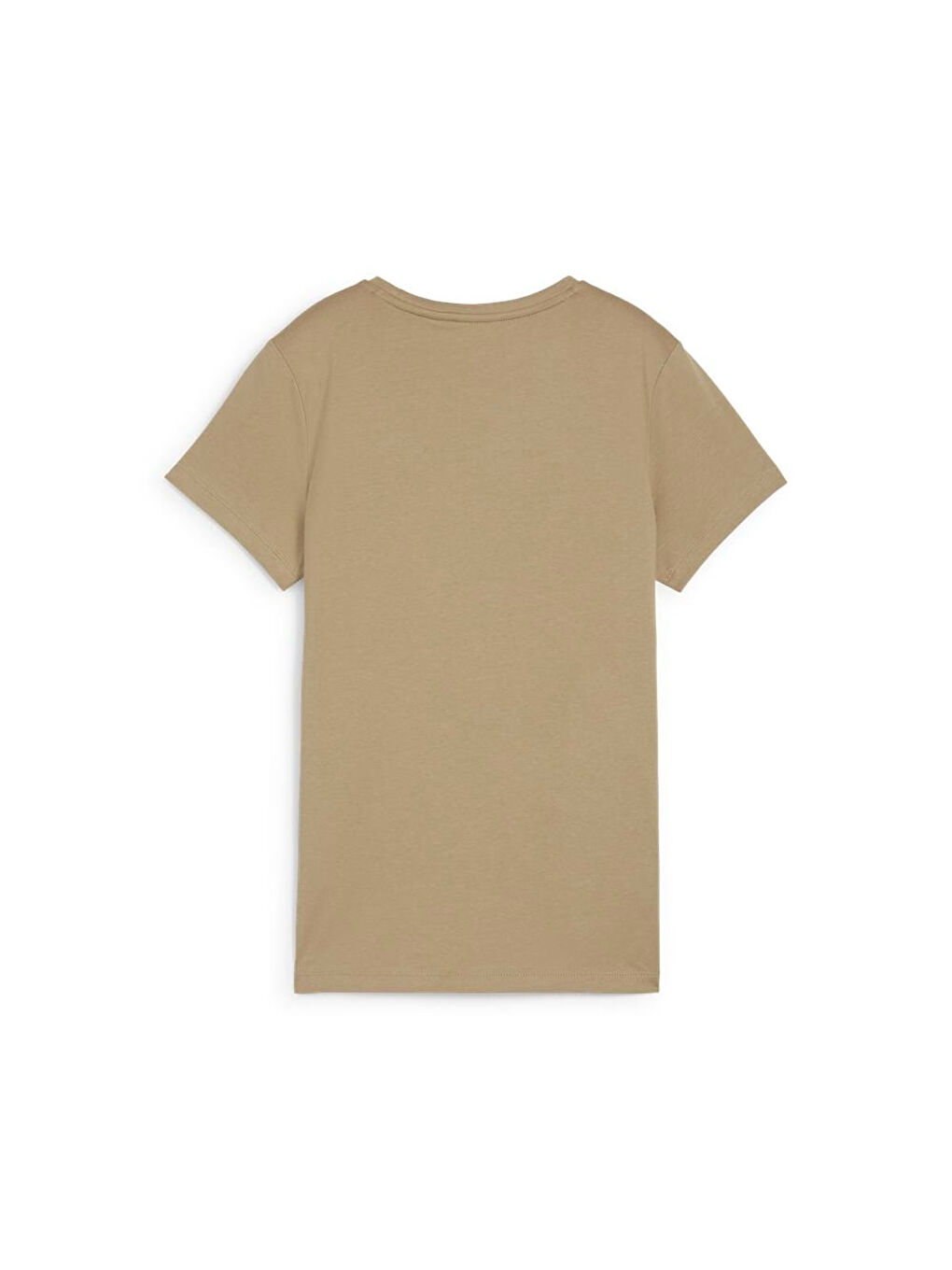 Essentials Logo Kadın Bej Yuvarlak Yaka Tişört-1