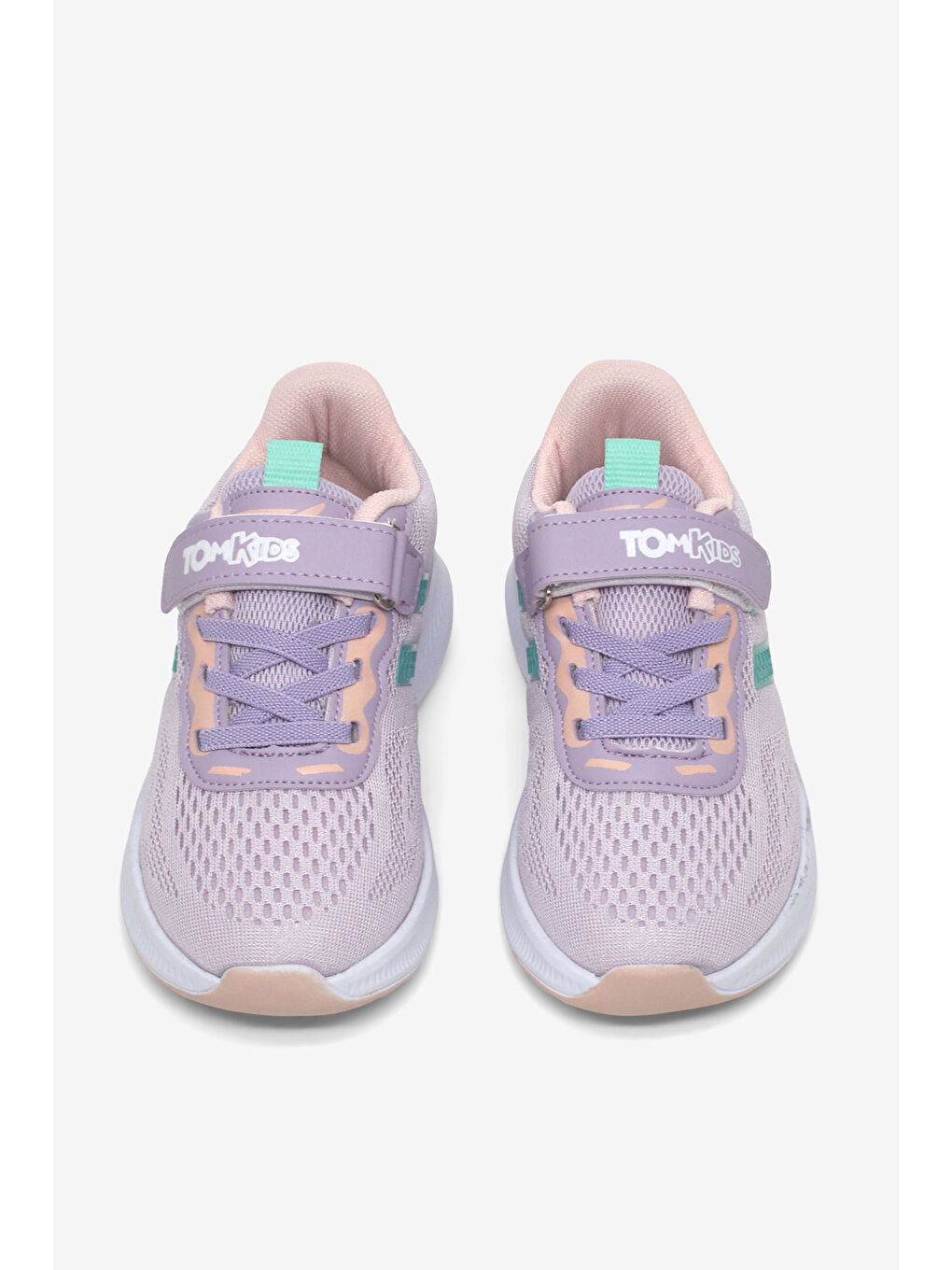Mor Çocuk Unisex Lila Yeşil Rahat Kalıp Nefes Alabilen Cırtlı Bağcıklı Sneaker-3