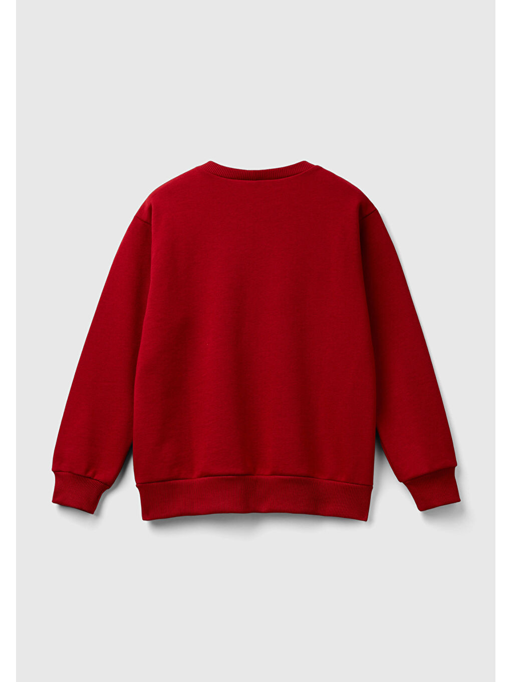 United Colors Of Benetton Erkek Çocuk Kırmızı Önü Baskılı Bisiklet Yaka Uzun Kollu Ribanalı Sweatshirt - 1