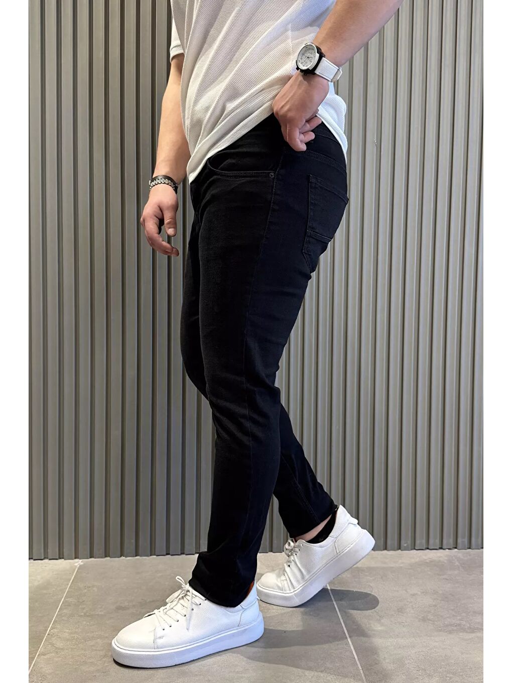 Siyah Erkek Jean Pantolon-1