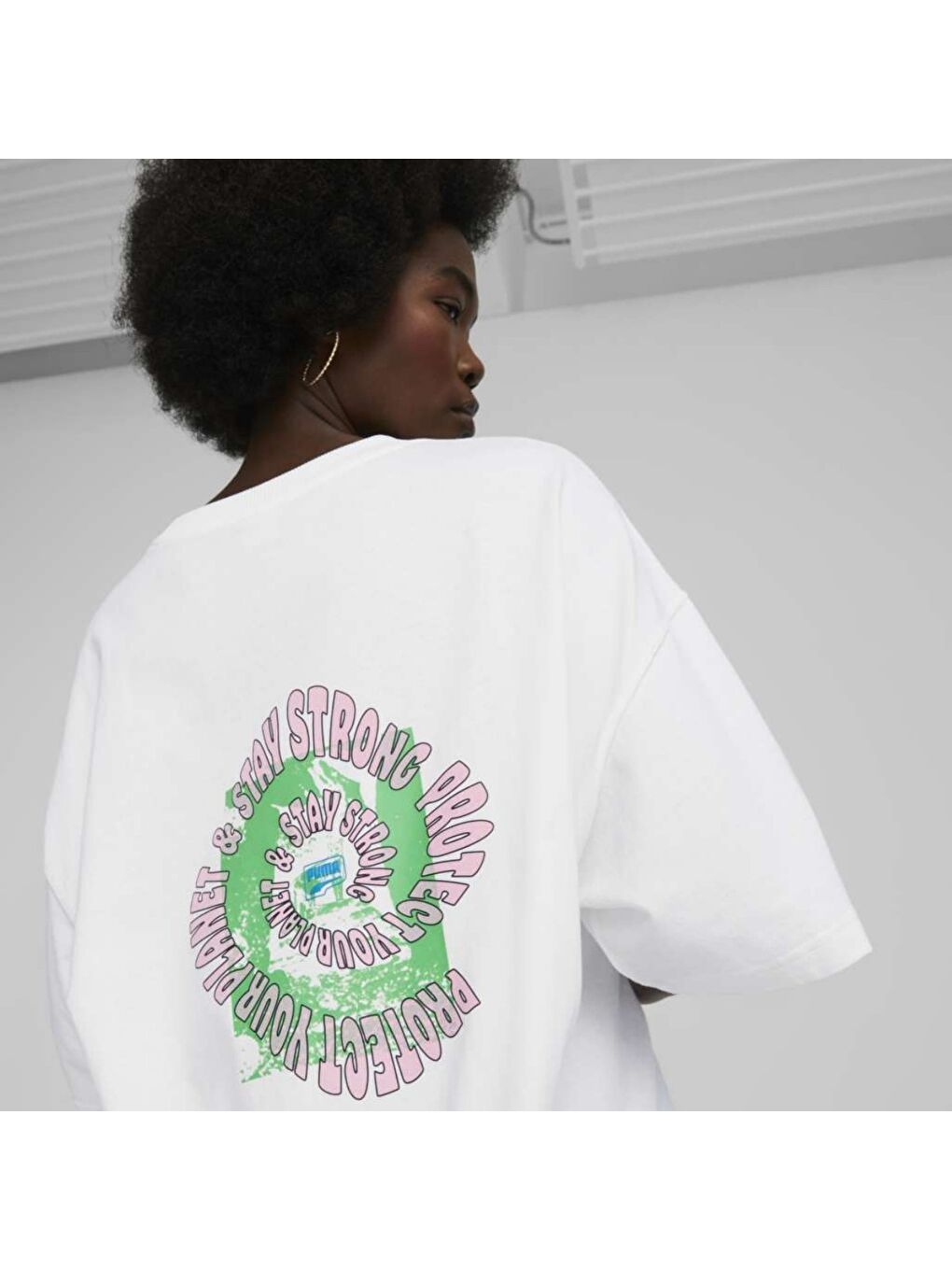 Downtown Graphic Kadın Beyaz Yuvarlak Yaka Elbise-2