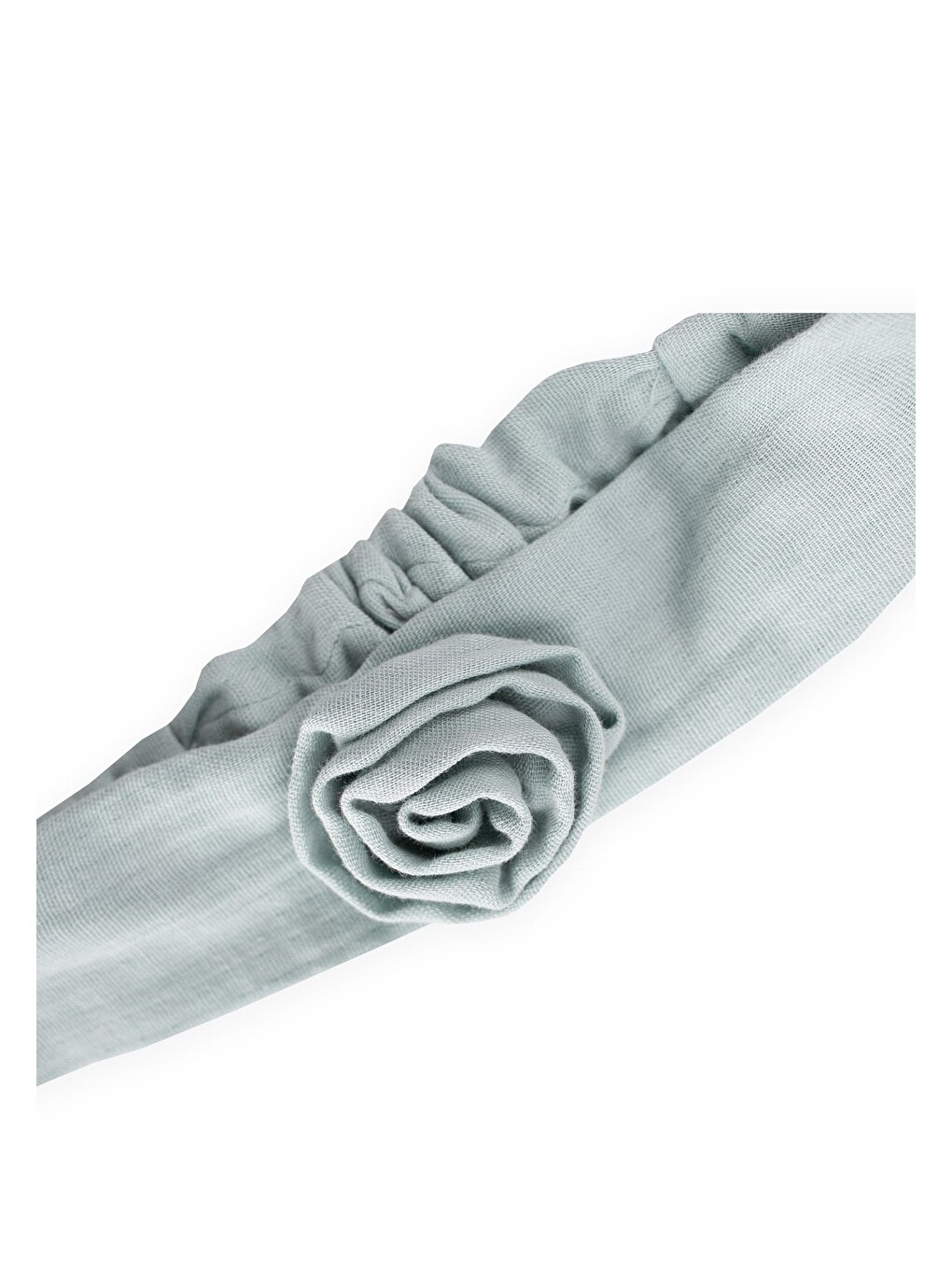 Müslin Gül Figürlü Lastik Bandana Çağla Yeşili-1