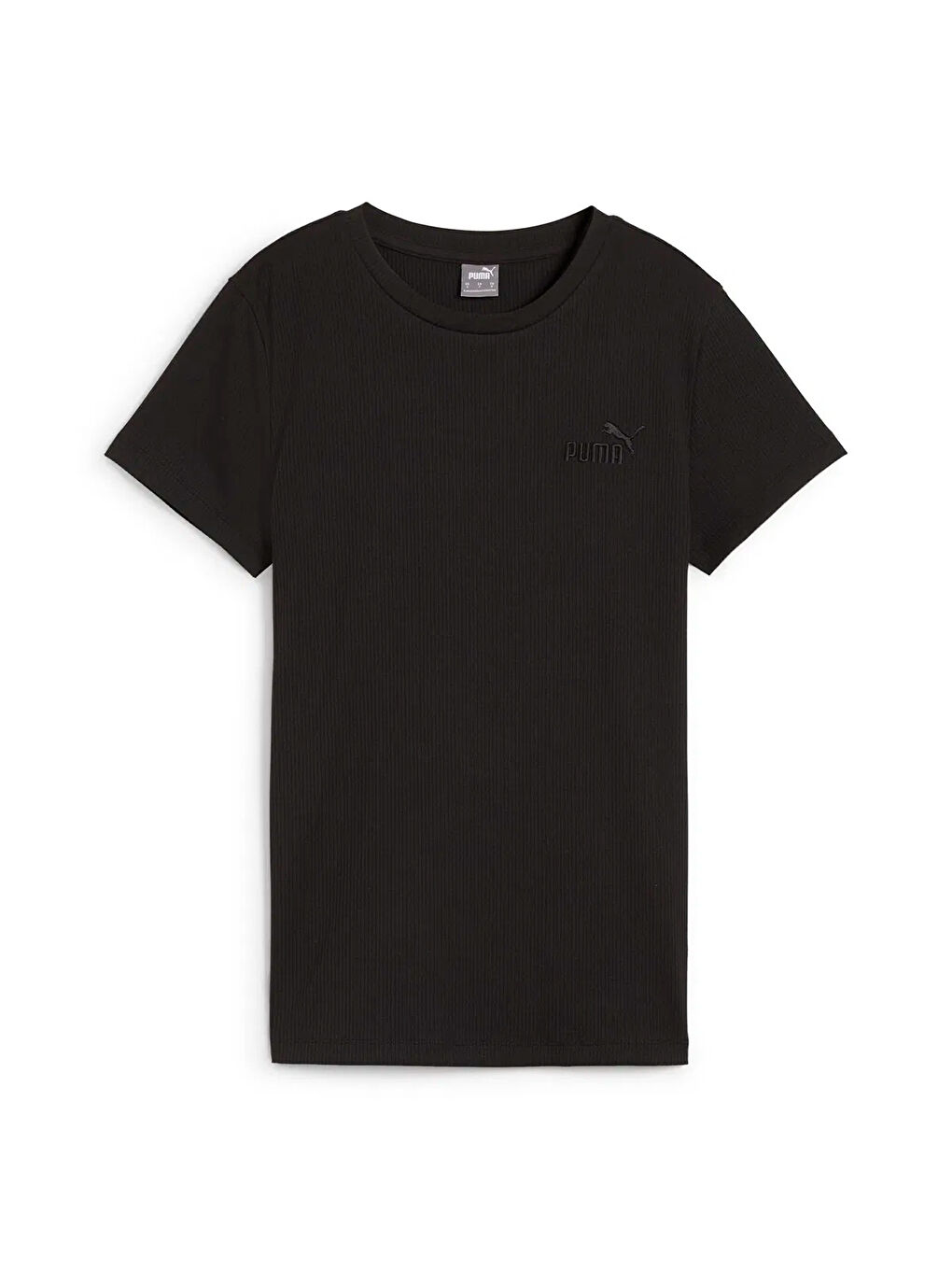 Essentials Elevated Kadın Siyah Yuvarlak Yaka Tişört-2