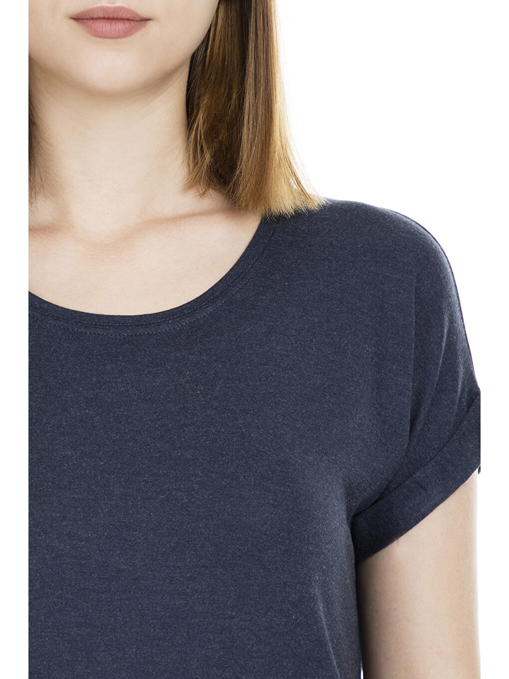 Lacivert Regular Fit Bisiklet Yaka Onlmoster Kadın T Shirt 15106662-5