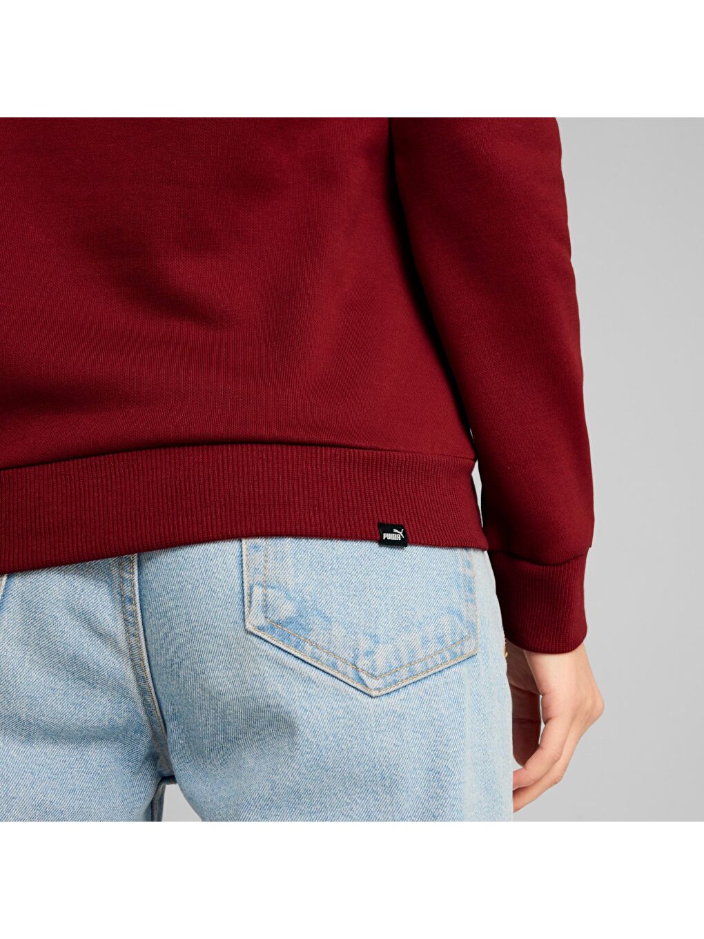 Ess Logo Lab Kadın Bordo Kapüşonlu Hoodie-2