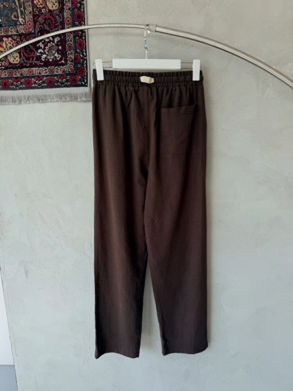 Kahverengi Erkek İthal Yıkamalı Keten Pantolon-3