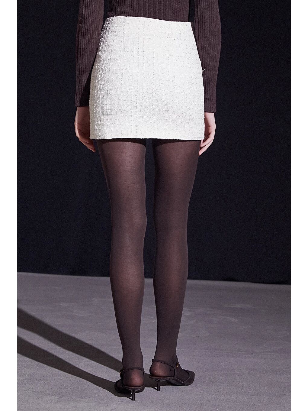 Cep Kapaklı Simli Etek Beyaz-5