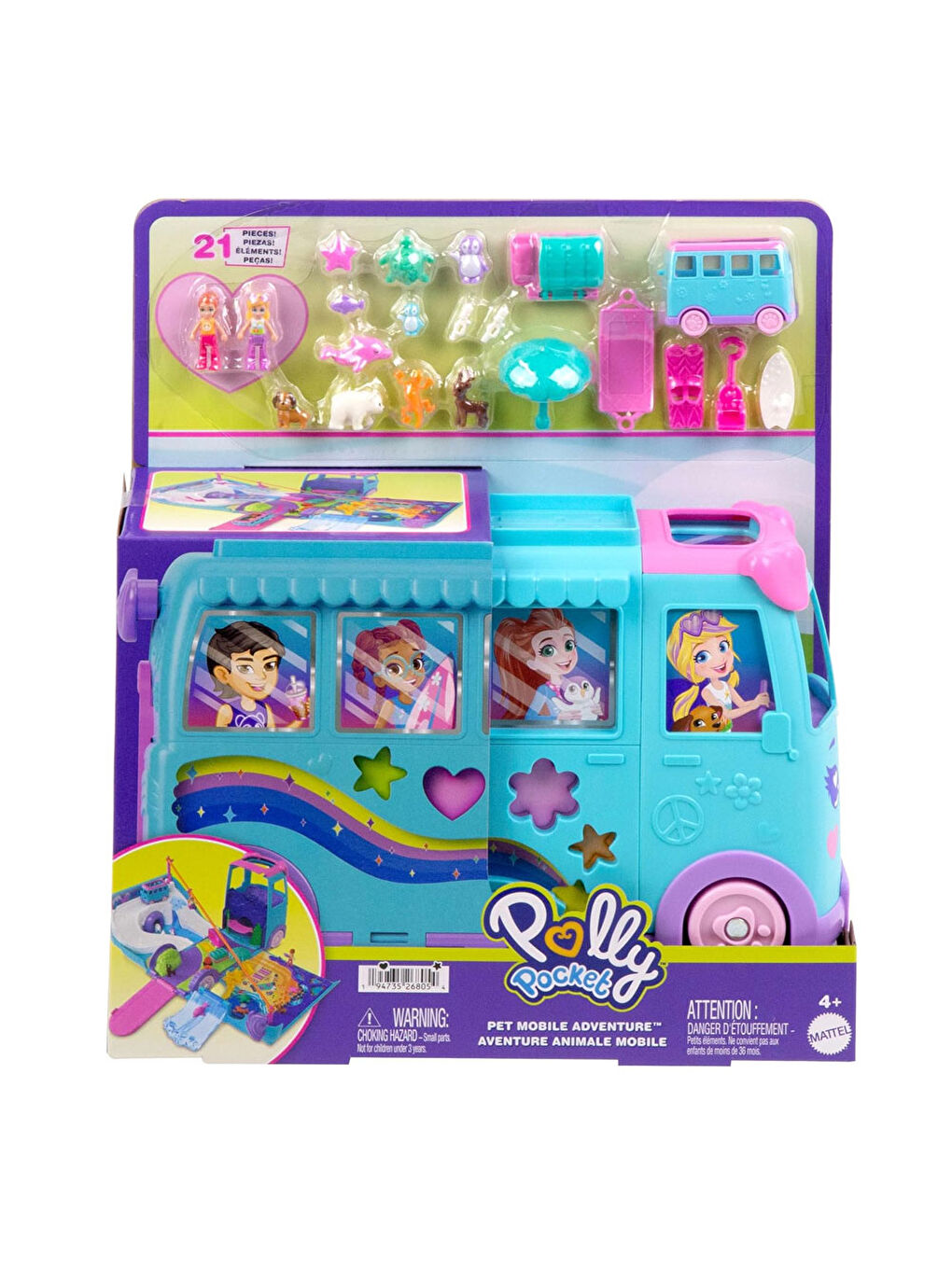 Polly Pocket Hayvancıkların Karavan Macerası Oyun Seti JCC22