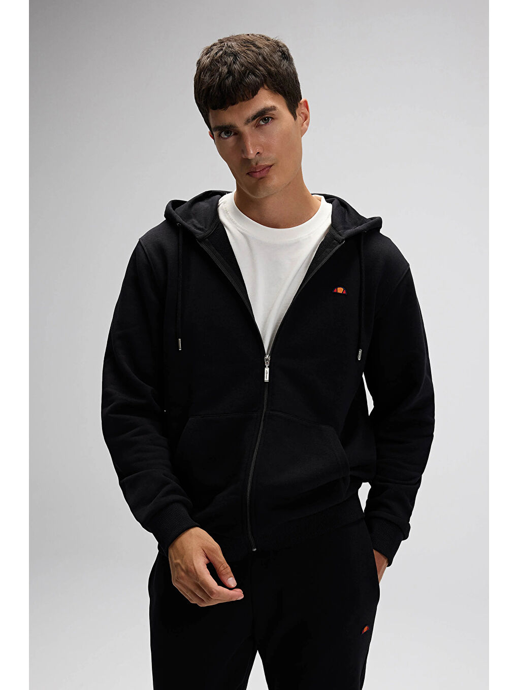 Siyah Pamuklu Regular Fit Kapüşonlu Sweat EM581-BK