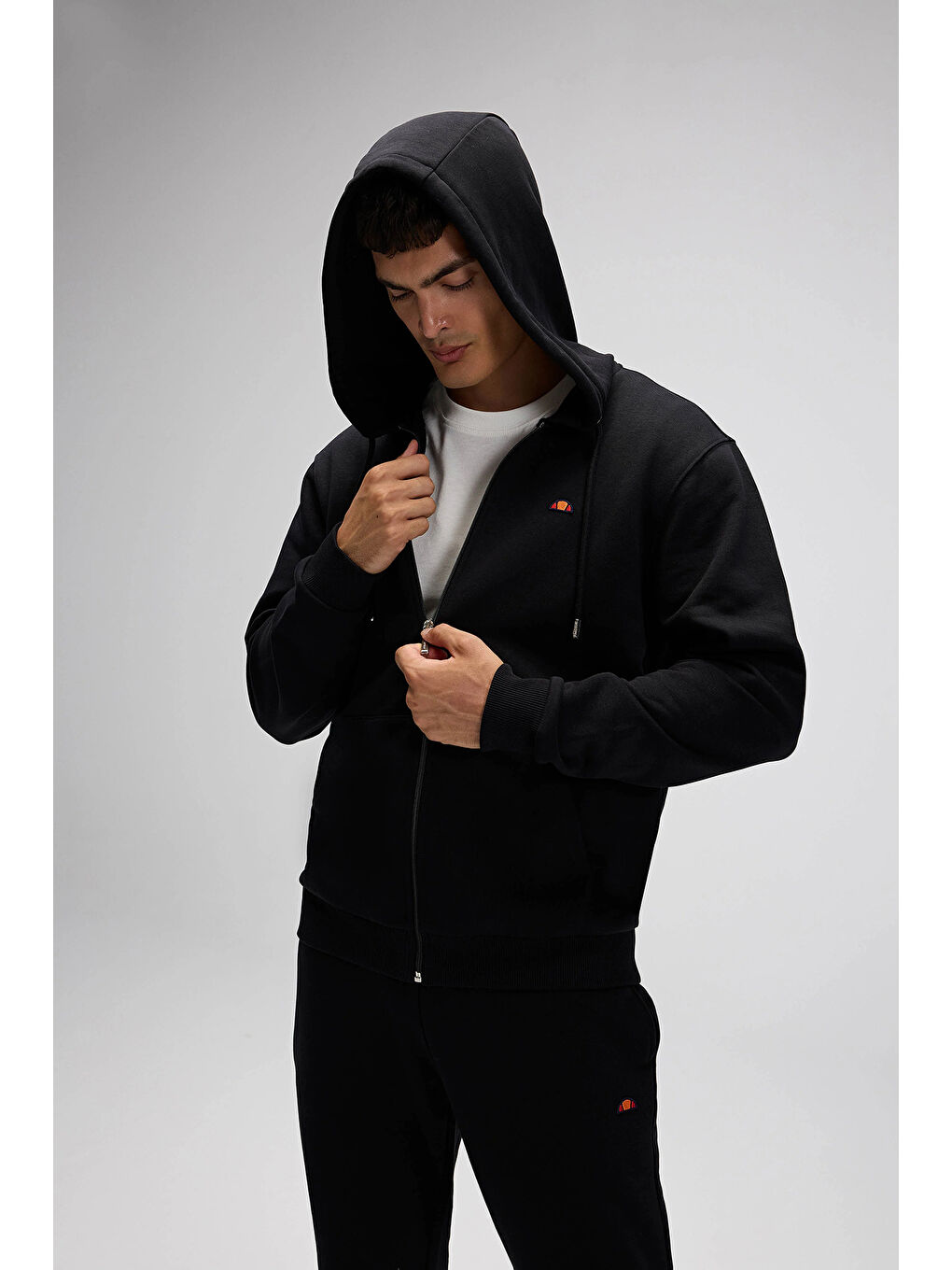 Siyah Pamuklu Regular Fit Kapüşonlu Sweat EM581-BK-1