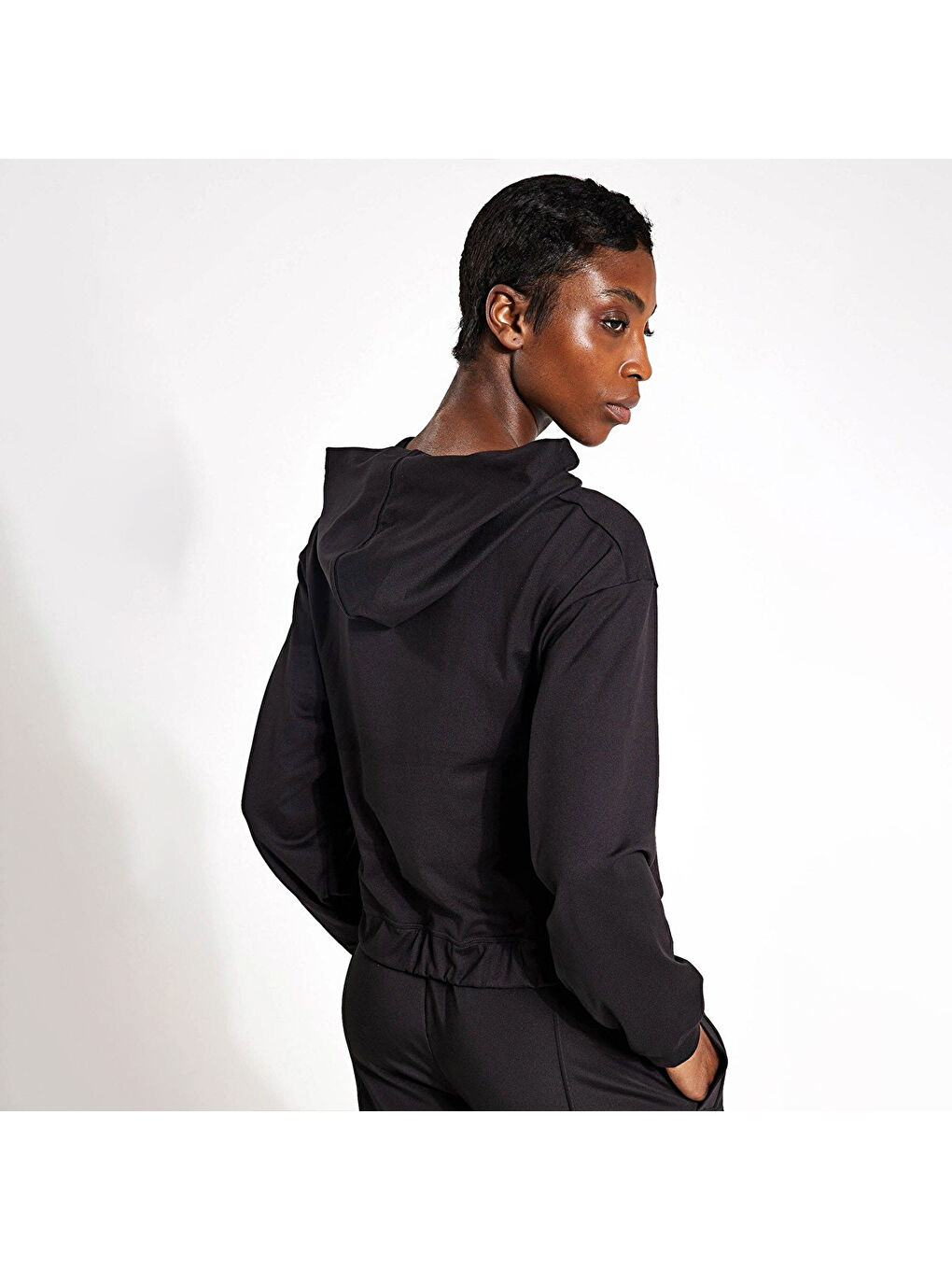 Studio Foundations Kadın Siyah Kapüşonlu Hoodie-1