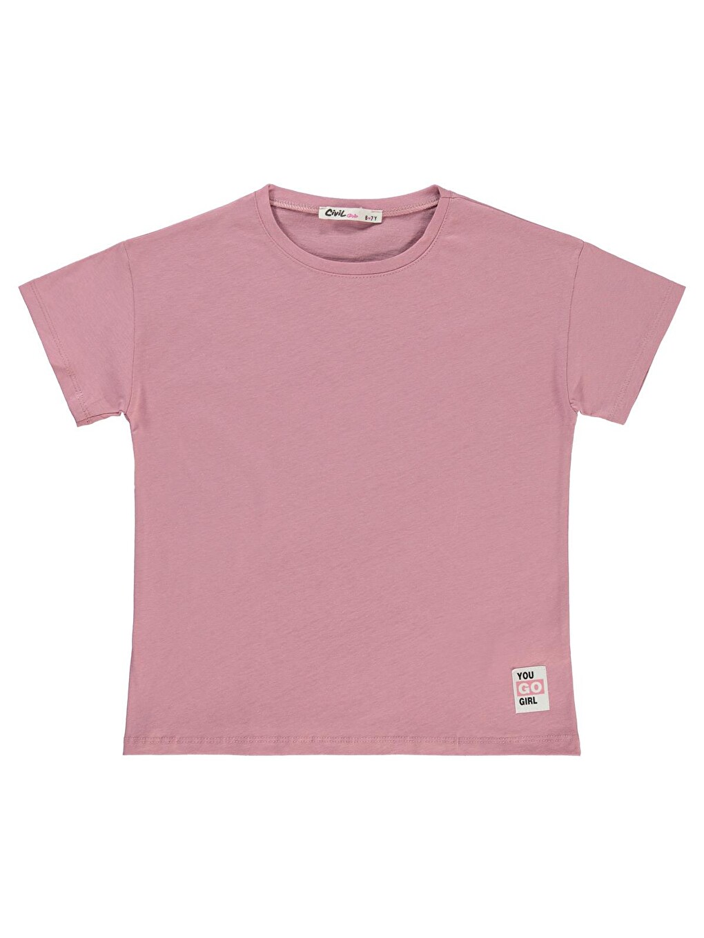 Girls Basic 6-9 Yaş Tişört - Pembe