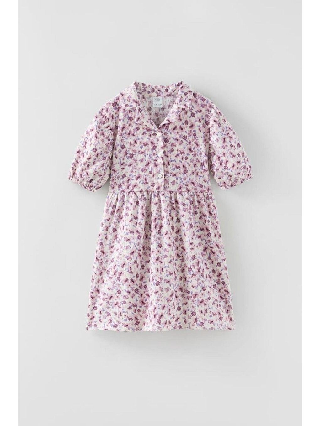 Karışık Kız Çocuk Çiçek Desenli Pamuklu Elbise