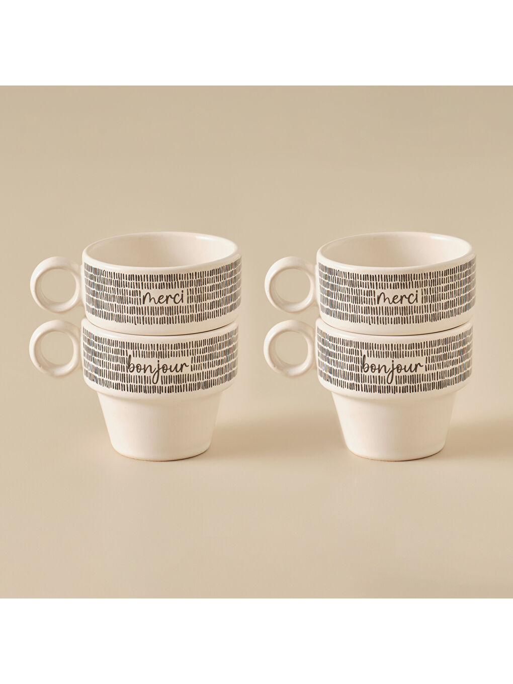 Siyah Merci Espresso 4'lü Kahve Fincanı Seti