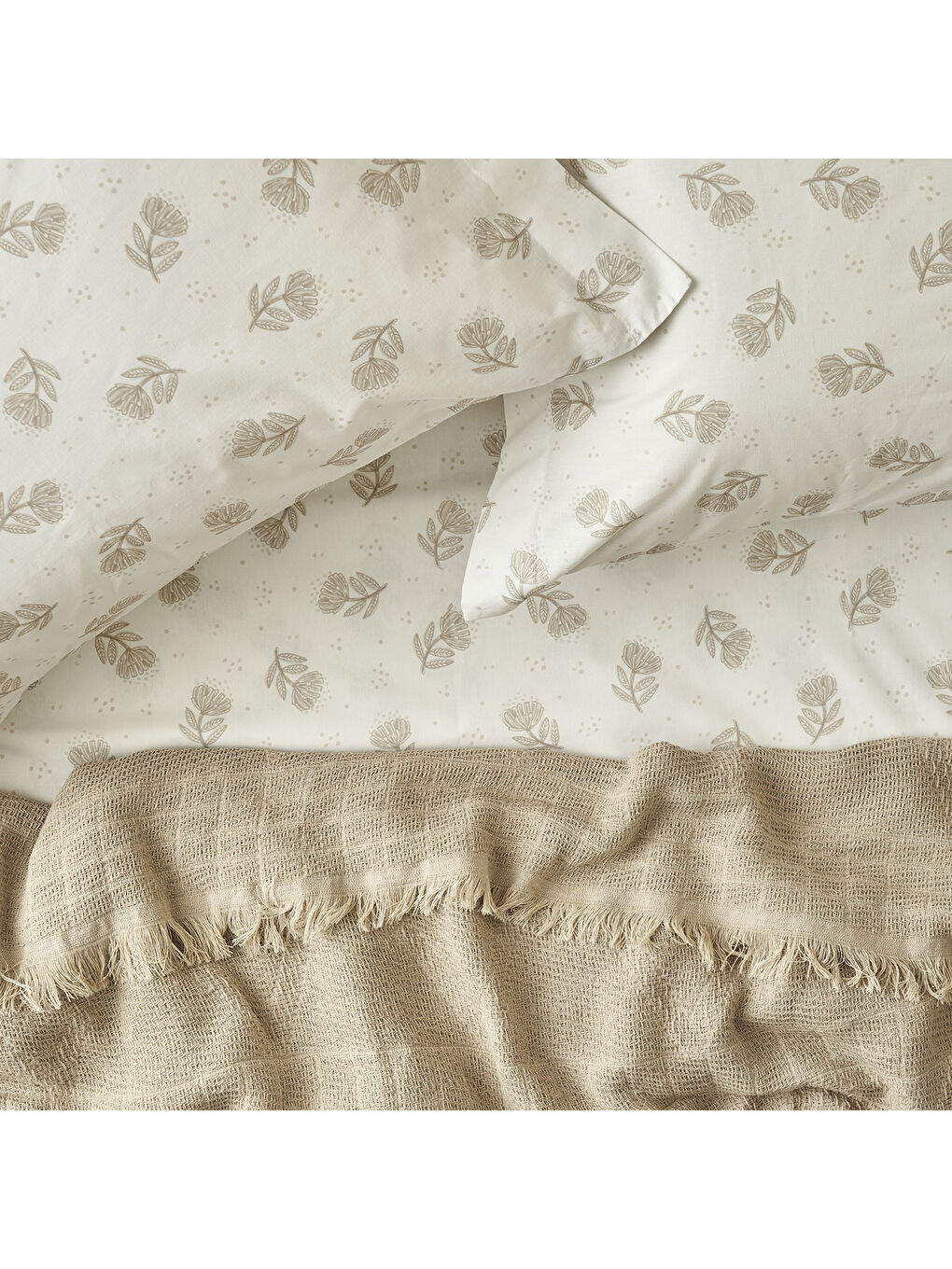 %100 Pamuk Bridget Tek Kişilik Pike Takımı Bej (150x220 cm)-1