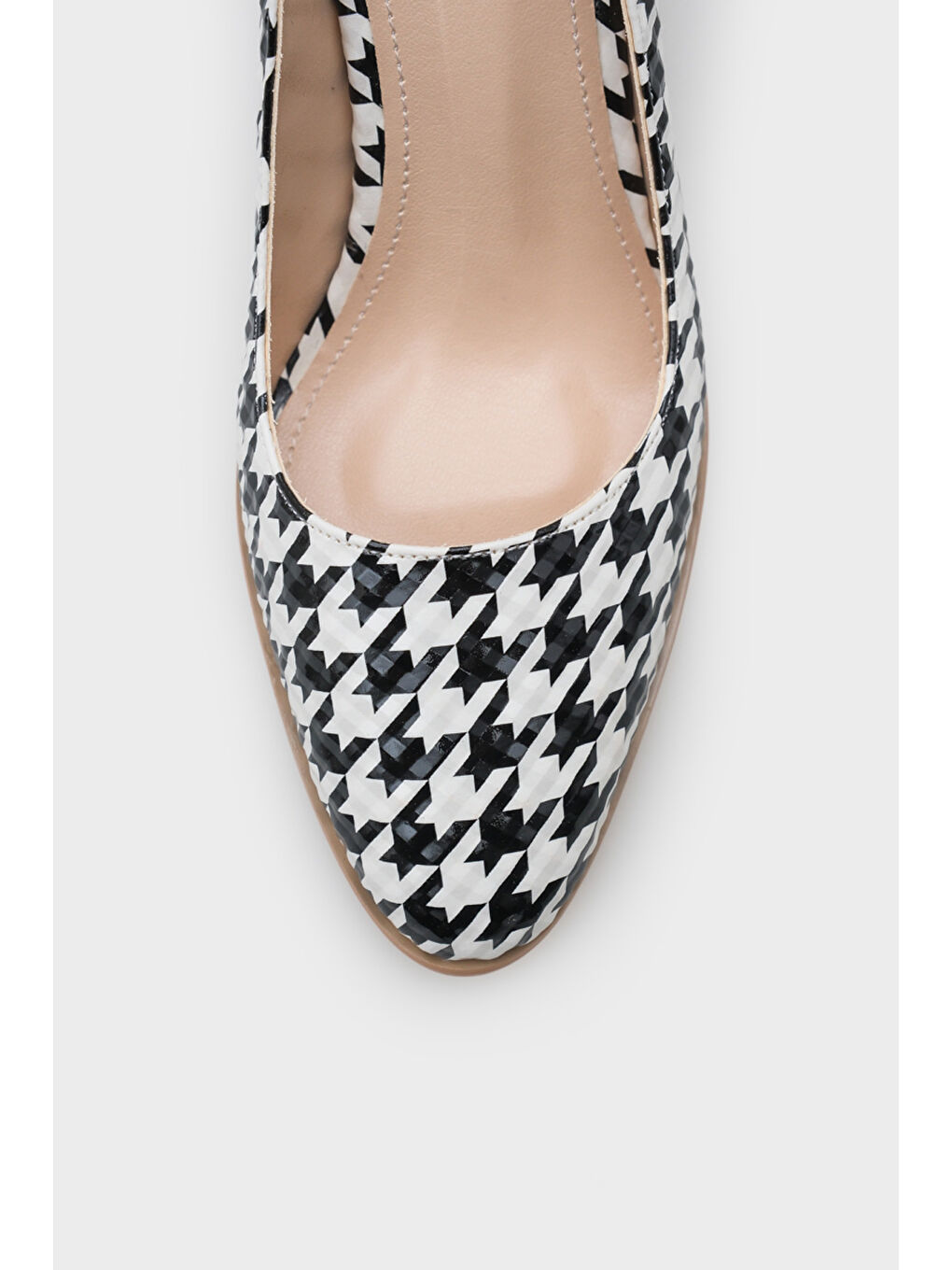 Siyah Penni Yuvarlak Burunlu Orta Topuklu Günlük Kadın Topuklu Ayakkabı-2