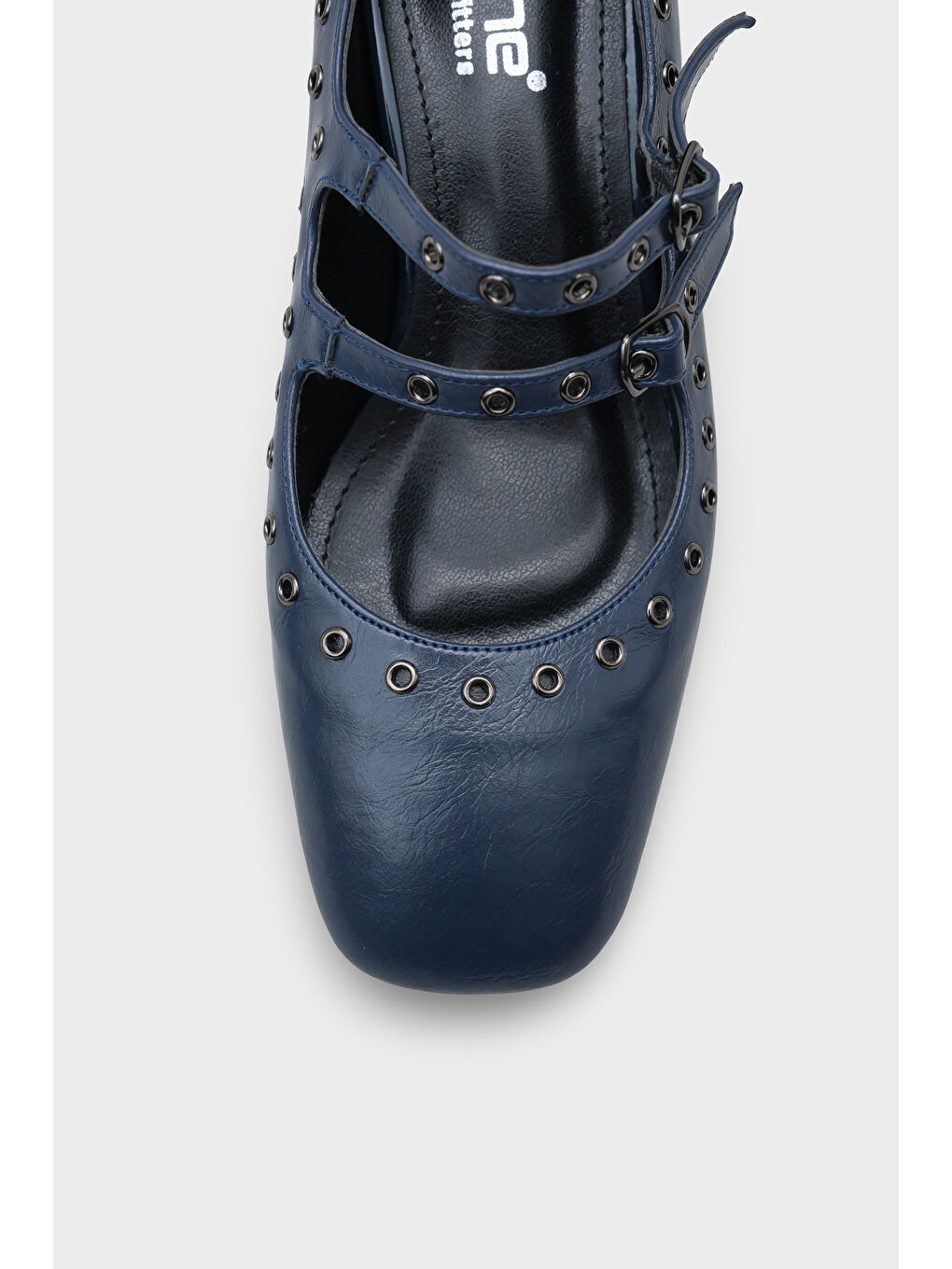 Lacivert Sharona Orta Topuklu Bantlı Zımbalı Mary Jane Kadın Ayakkabı-2