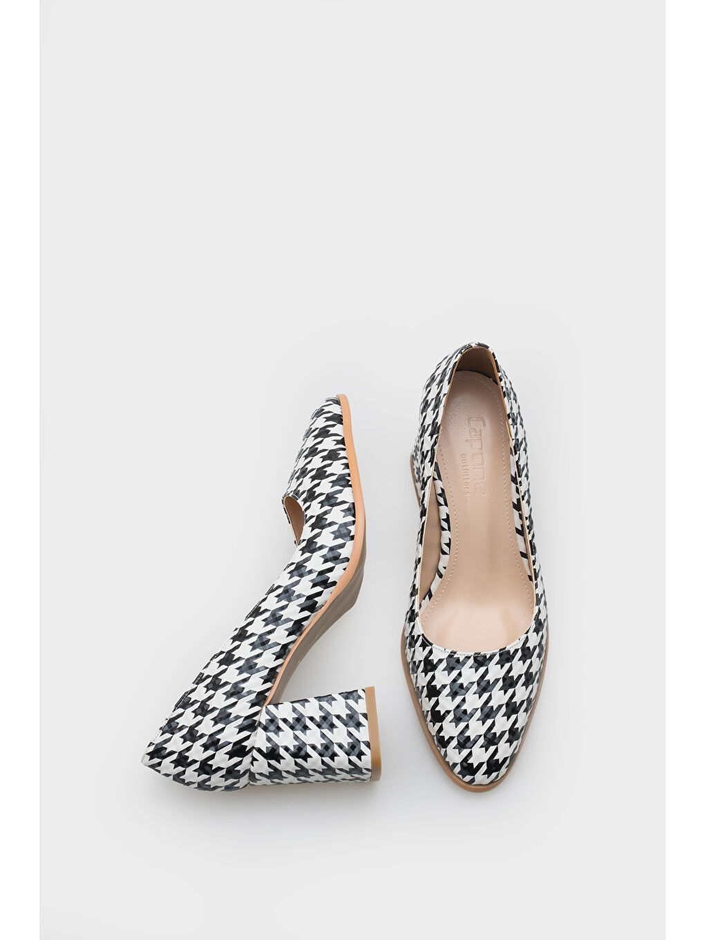 Siyah Penni Yuvarlak Burunlu Orta Topuklu Günlük Kadın Topuklu Ayakkabı-4