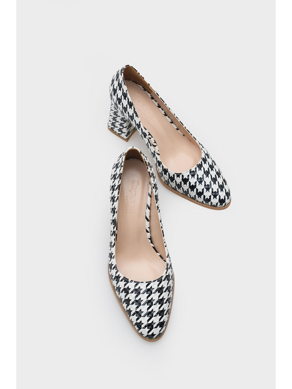 Siyah Penni Yuvarlak Burunlu Orta Topuklu Günlük Kadın Topuklu Ayakkabı-5