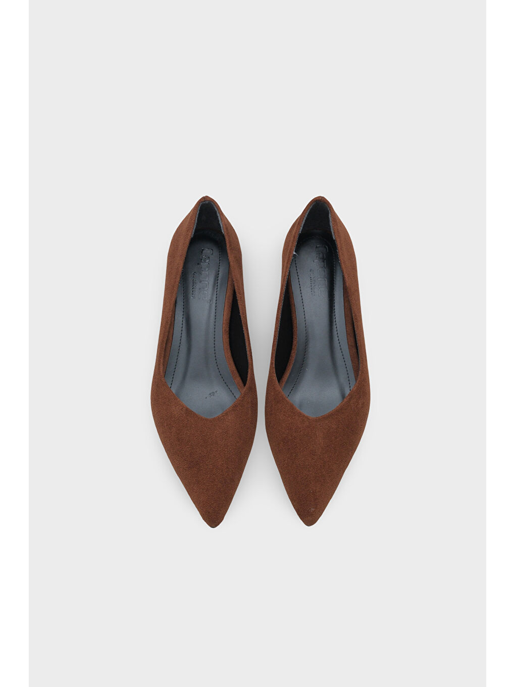 Kahverengi Shanta Süet Görünümlü Sivri Burun Kısa Topuk Günlük Kadın Topuklu Ayakkabı-5