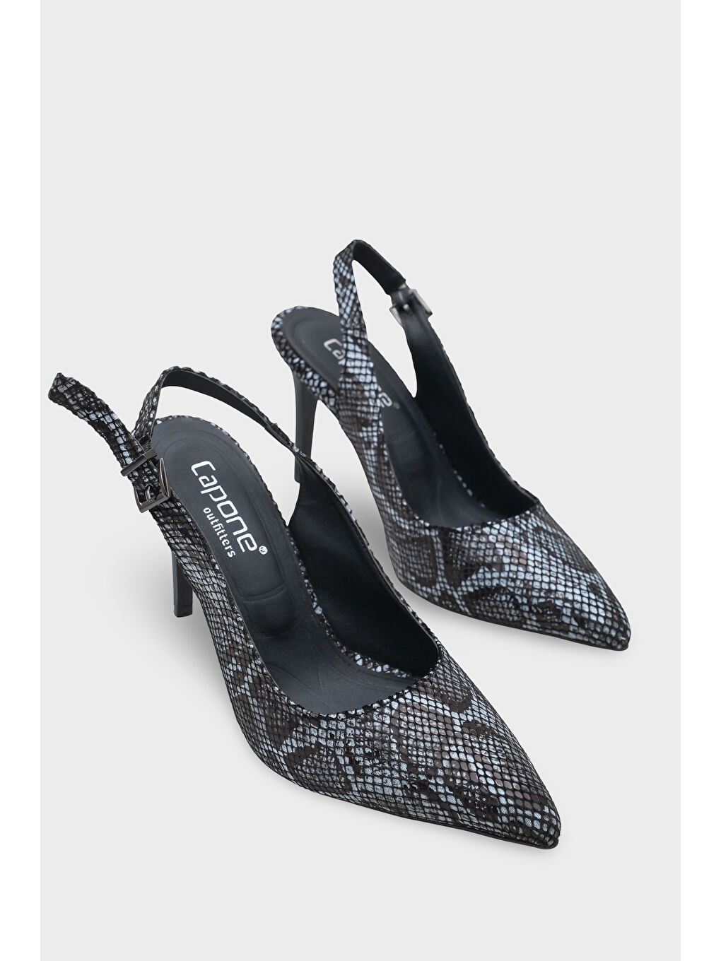 Siyah Sally Arkası Açık Orta Topuklu Yumuşak Pedli Taban Kadın Ayakkabı-1