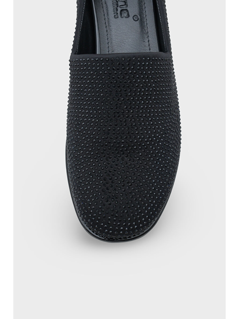 Siyah Amelia Kısa Topuklu Taşlı Streç Konfor Kadın Ayakkabı-4