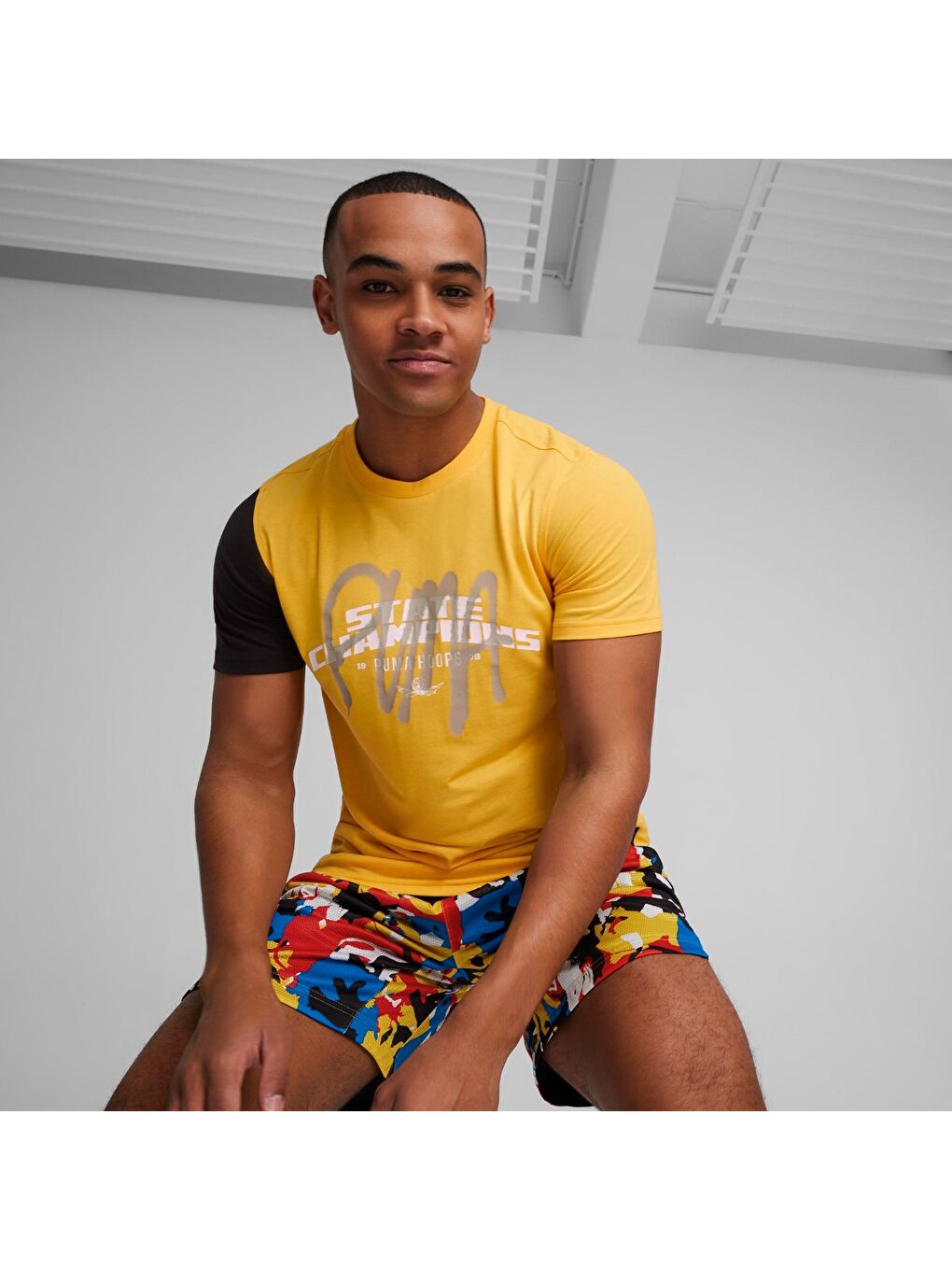 Karışık State Champs Erkek Yuvarlak Yaka Tişört-2