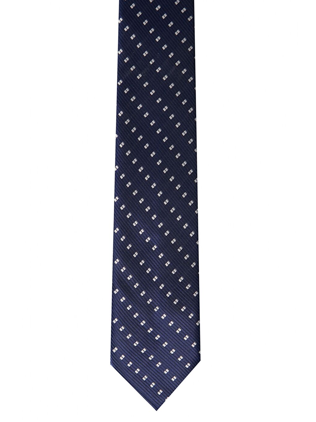 Erkek Lacivert-Gri Desenli Klasik Su Geçirmez Nano Kravat-1