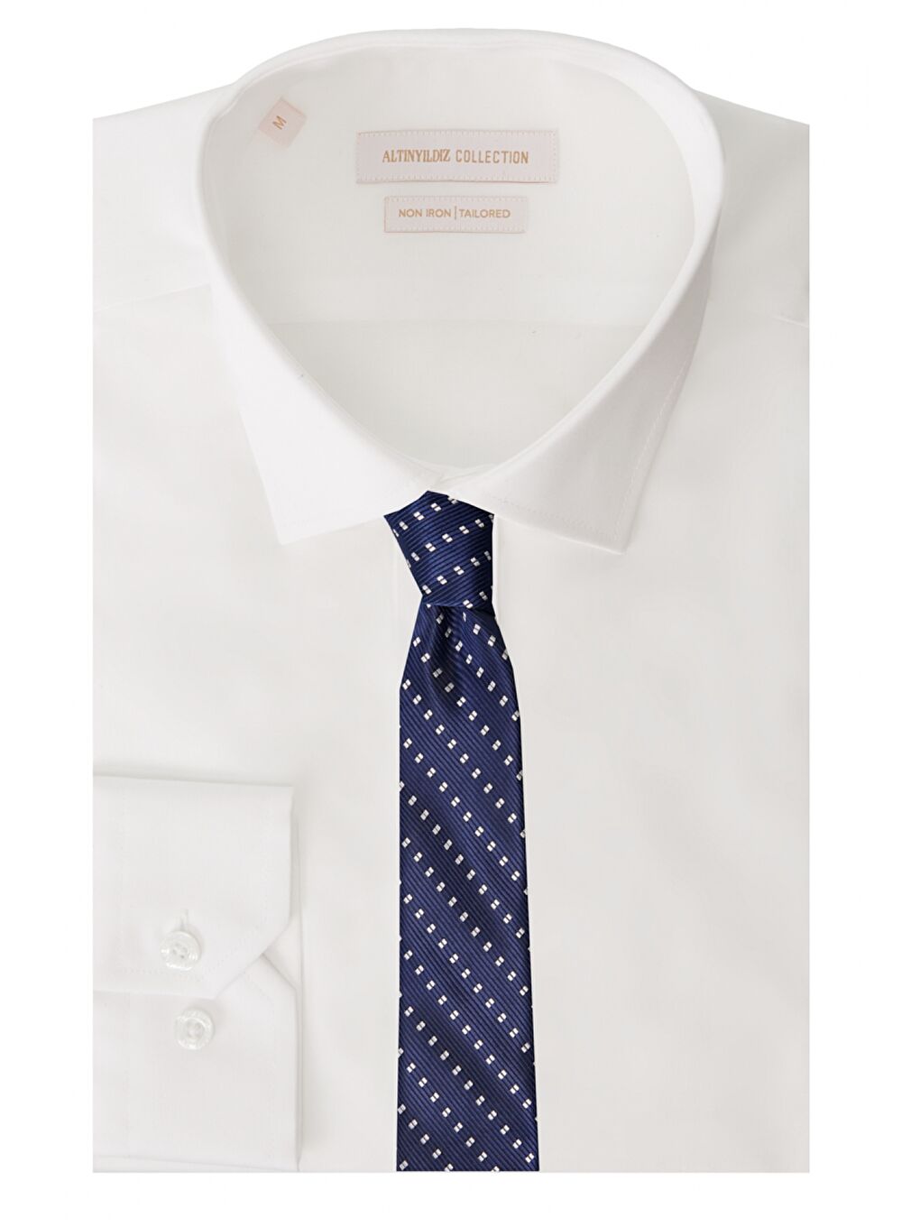 Erkek Lacivert-Gri Desenli Klasik Su Geçirmez Nano Kravat-2