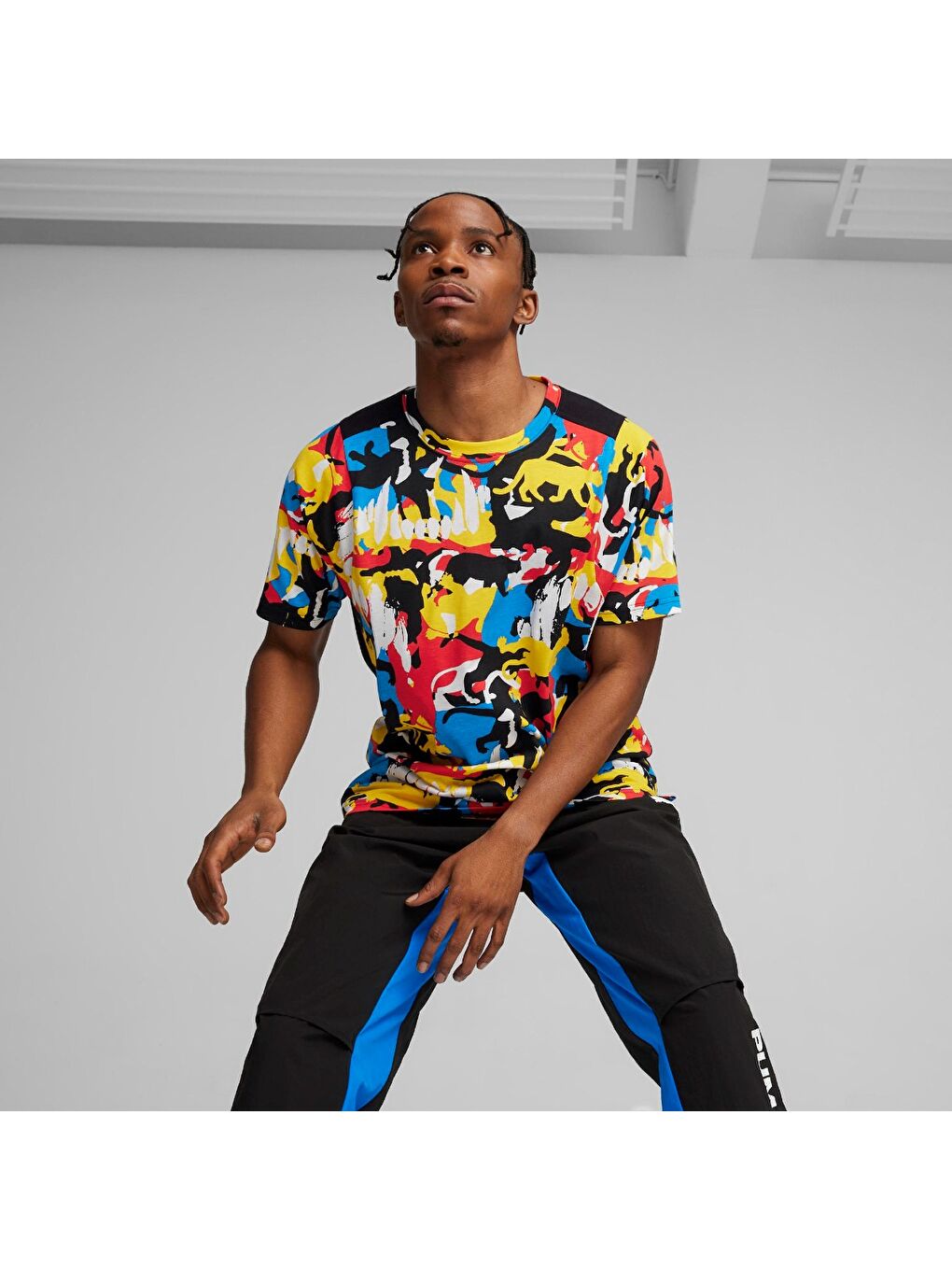 Siyah Winners Circle Erkek Yuvarlak Yaka Tişört