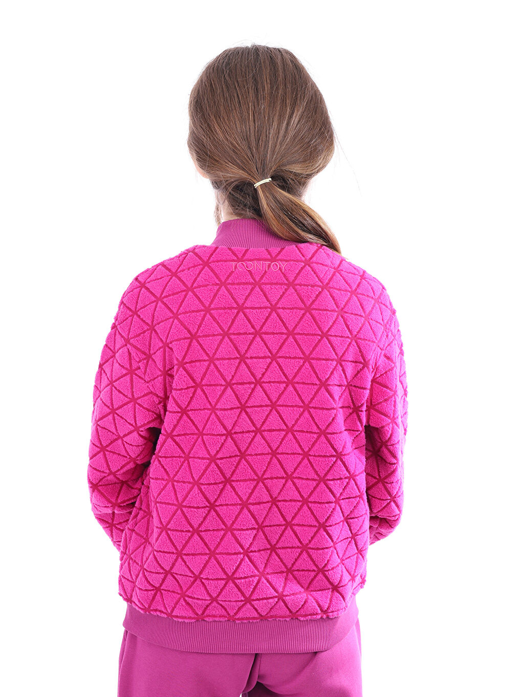 Mürdüm Kız Çocuk Nakışlı Hırka-2