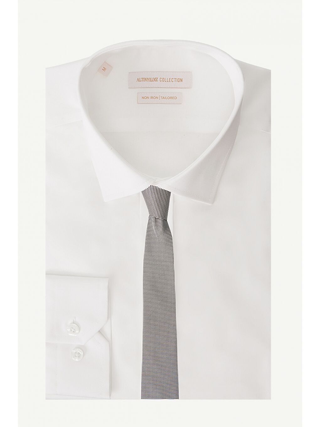 Erkek Gri-Siyah Desenli Klasik Nano Kravat-2