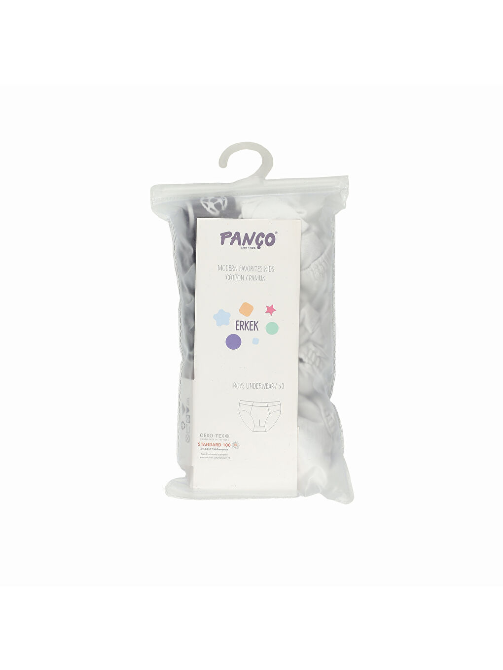 Beyaz Erkek Çocuk 3'lü Slip Çamaşır-1