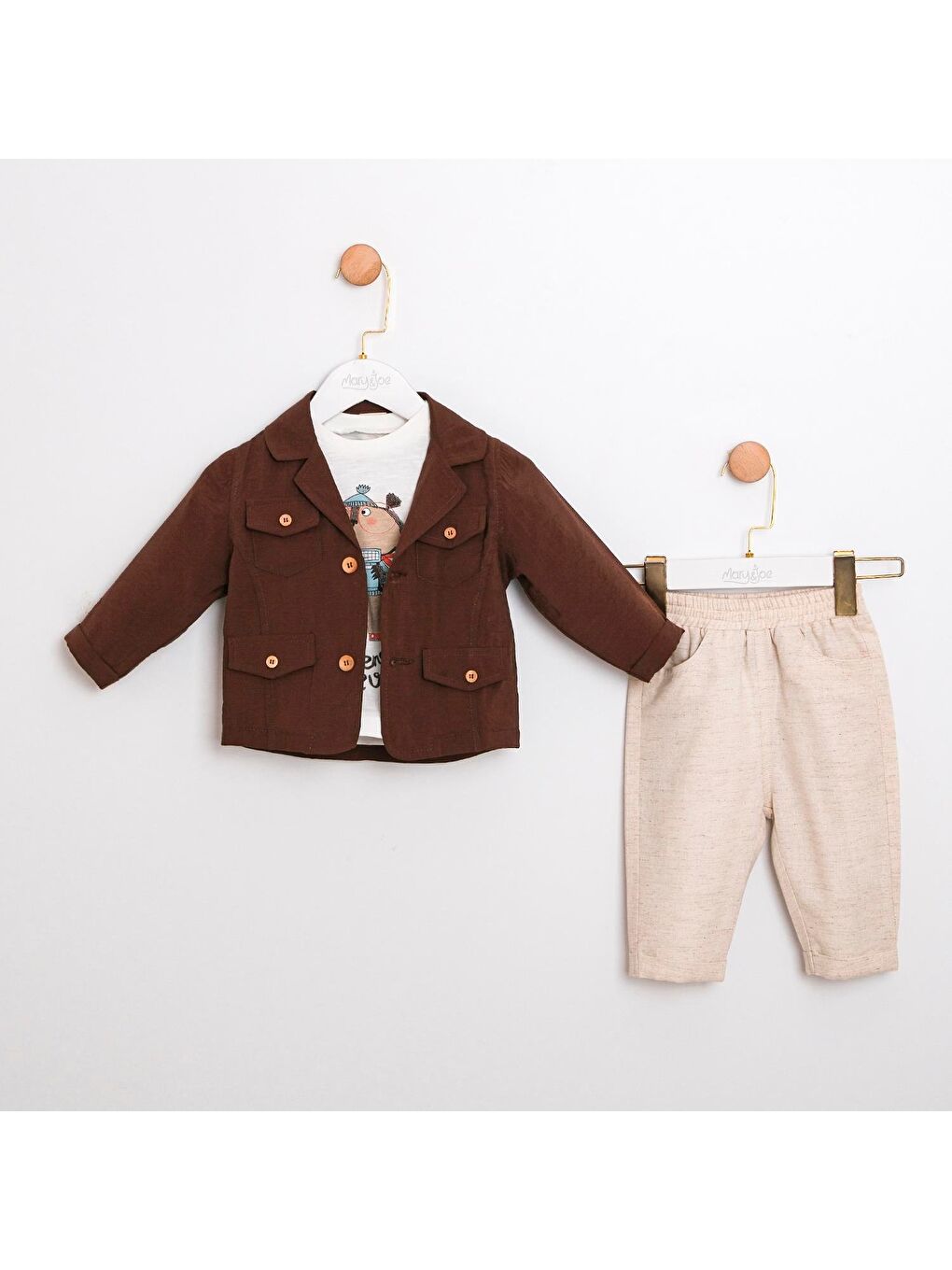 Karışık Erkek Çocuk Ceket, Tişört Ve Pantolon Takımı – 3'Lü Set, Ve Konforlu-3