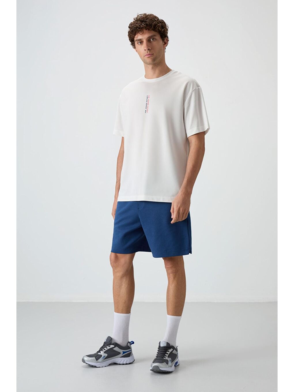 Air Jones Mavi Pamuklu Kalın Yumuşak Dokulu Comfort Fit Basic Erkek Şort - 81274 - 1