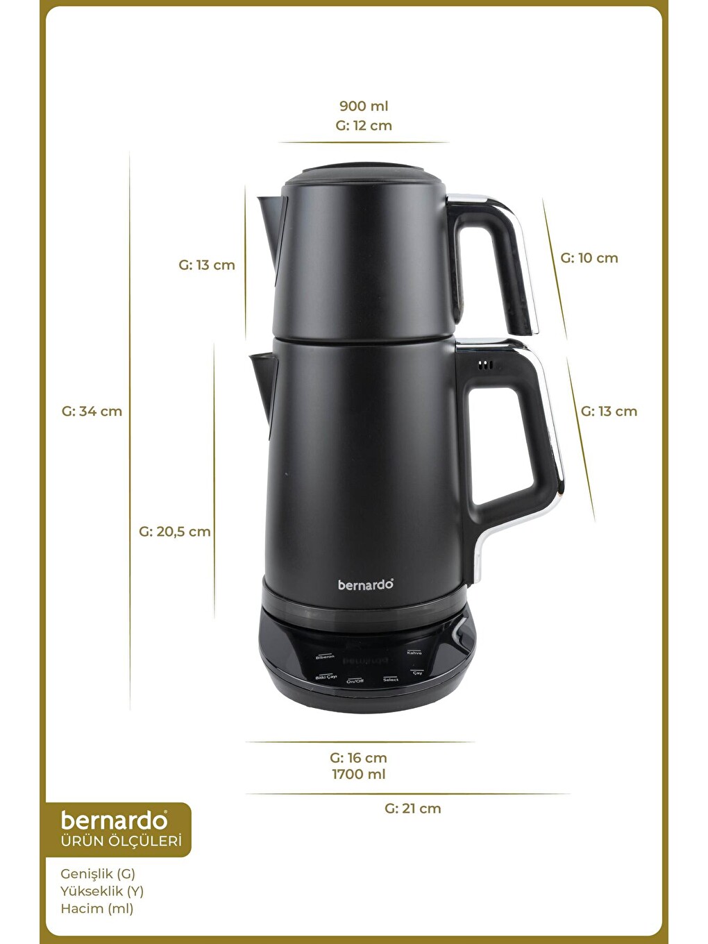 Nova Dijital Çelik Çay Makinesi Siyah-1