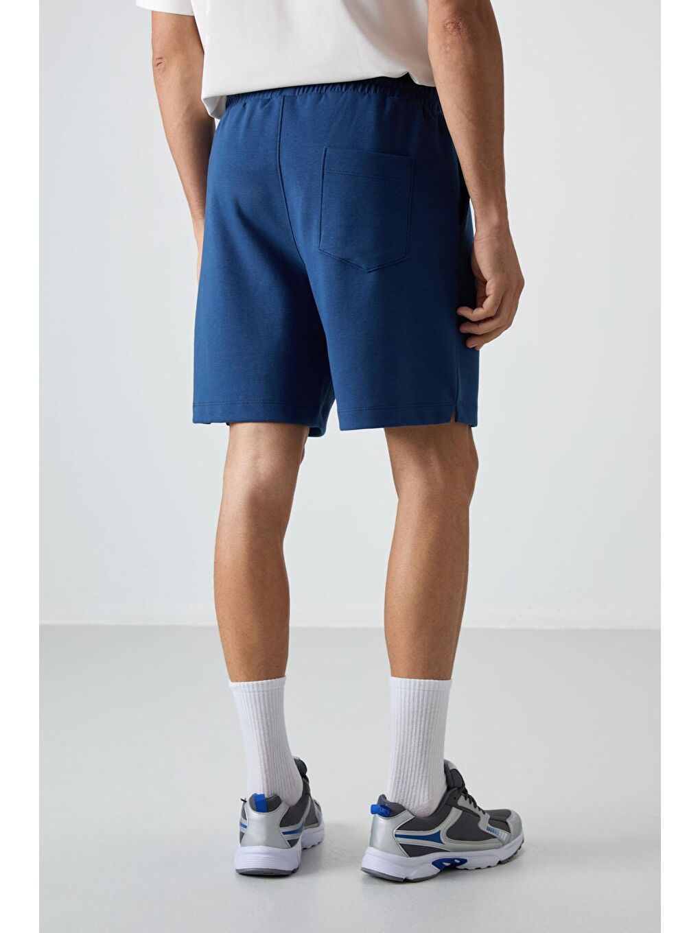 Air Jones Mavi Pamuklu Kalın Yumuşak Dokulu Comfort Fit Basic Erkek Şort - 81274 - 4