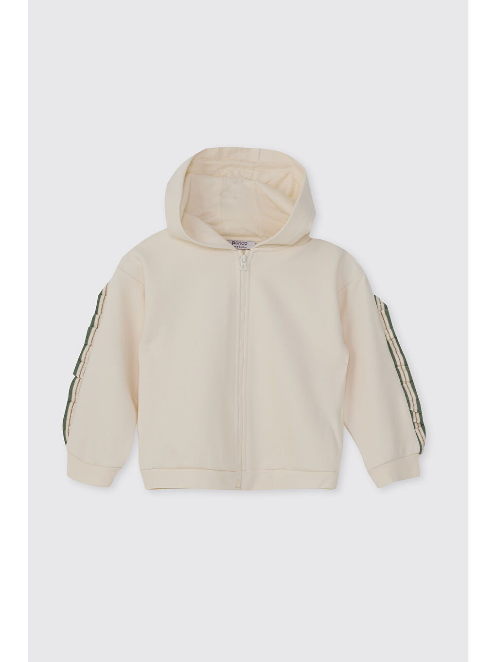 Kız Bebek Fermuarlı Ekru Sweatshirt