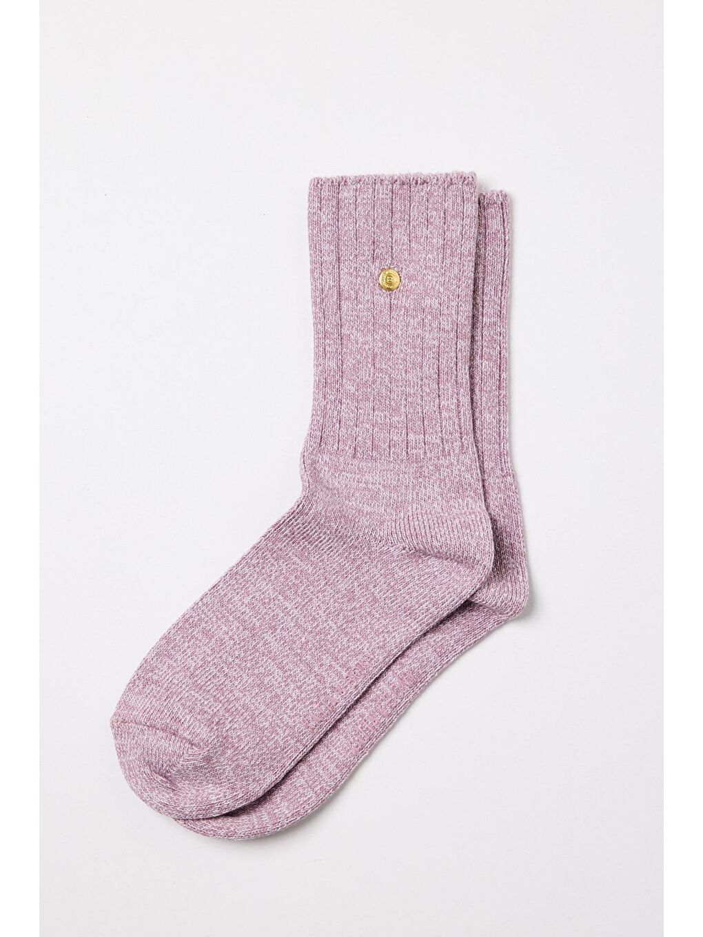 Zımbalı Melanj Soket Çorap Faded Pembe-1