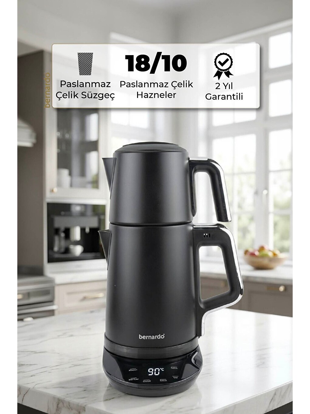 Nova Dijital Çelik Çay Makinesi Siyah-6