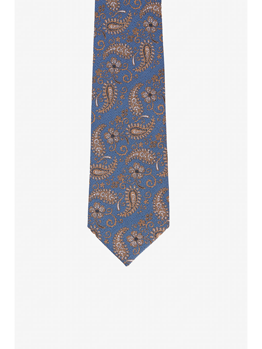 Kahverengi Erkek Kiremit Desenli Klasik Kravat-1