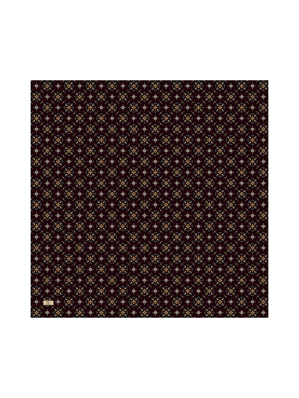 Pamuk Eşarp Medallion Bordo-5