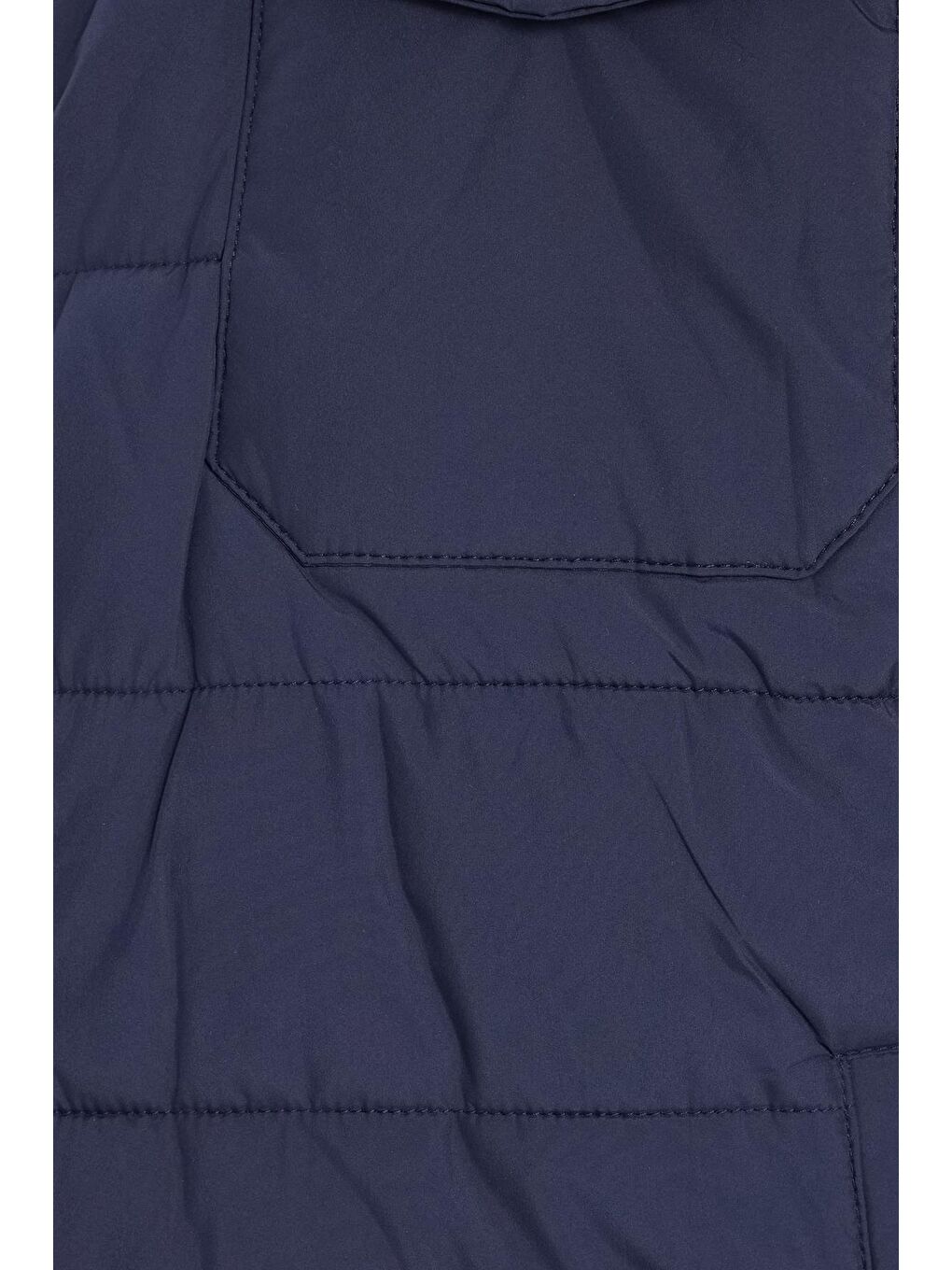 Erkek Regular Fit Klasik Kesim Çift Cepli Çıtçıt Kapamalı Sıcak Tutan Koyu Mavi Mont-5