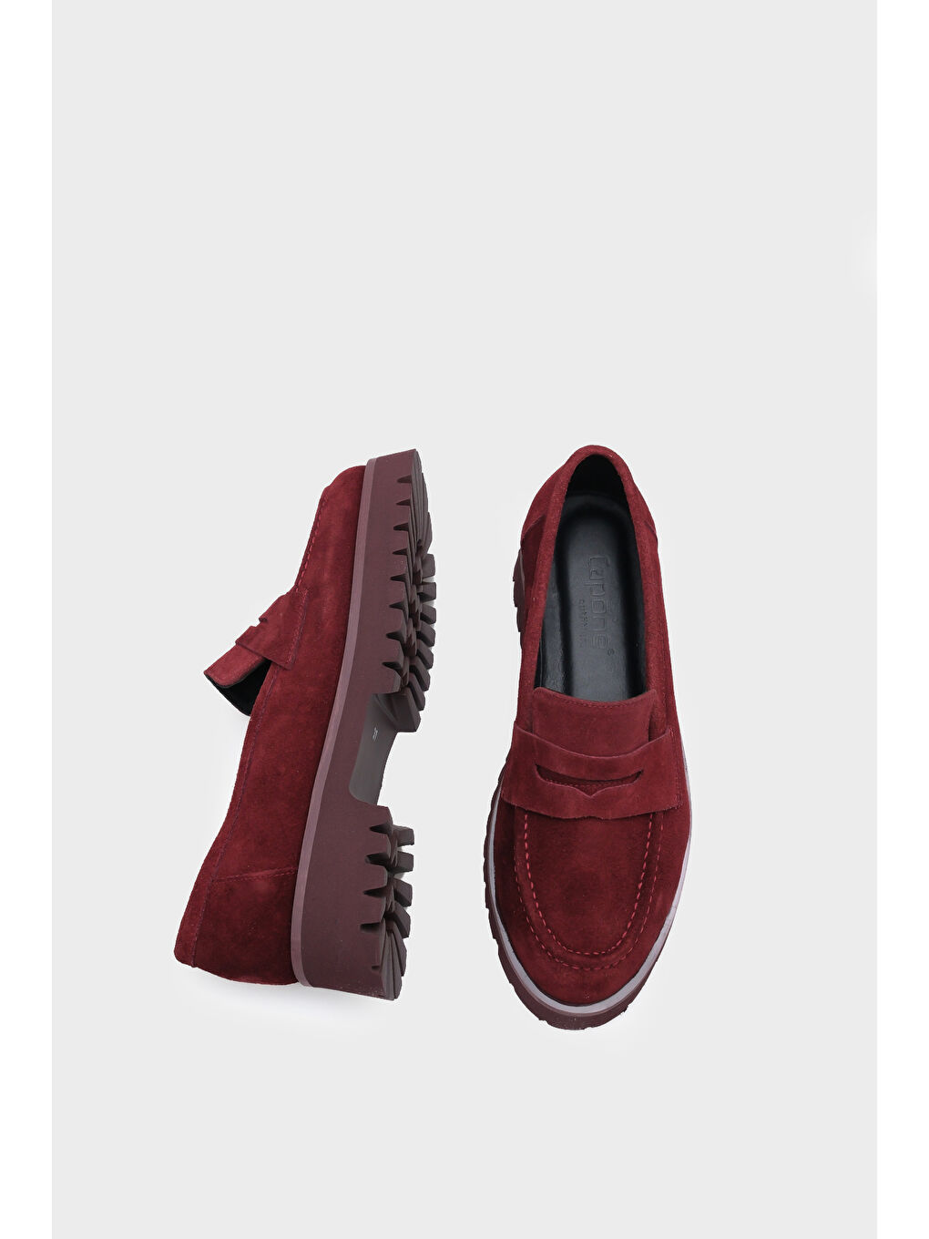 Bordo Tisha Mantar Tabanlı Deri Kadın Loafer-4