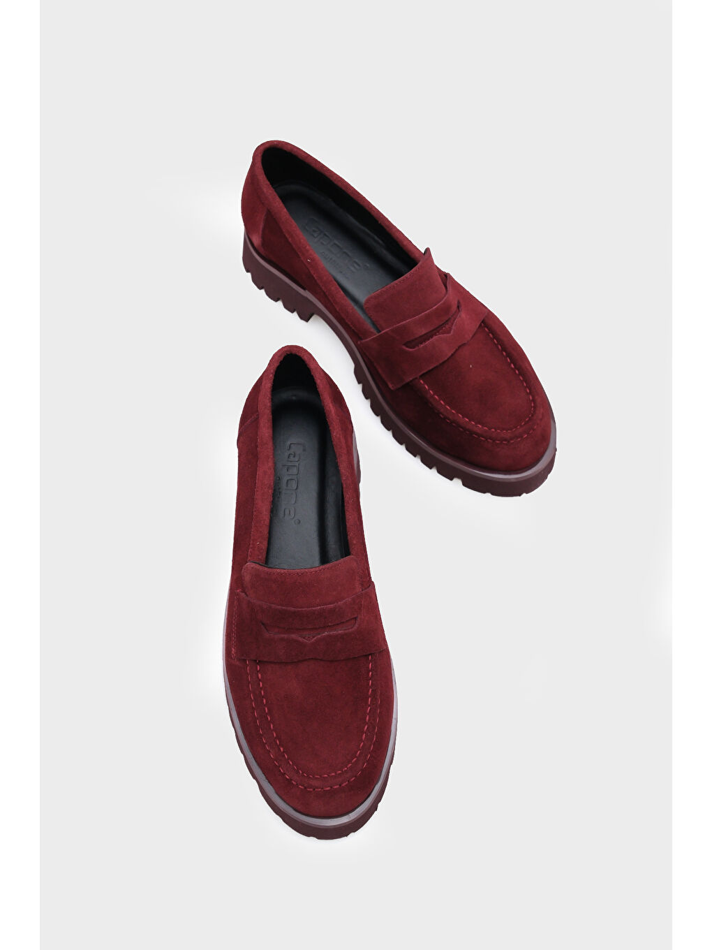 Bordo Tisha Mantar Tabanlı Deri Kadın Loafer-5