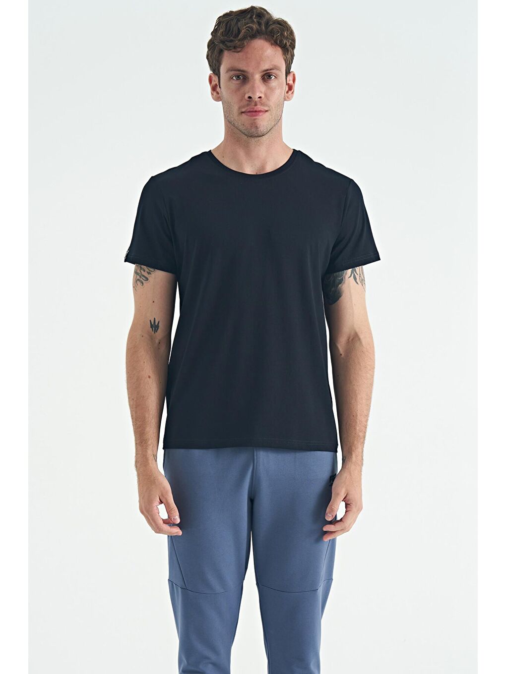 AIR JONES Calvin Lacivert Basic Erkek T-Shirt - 88245